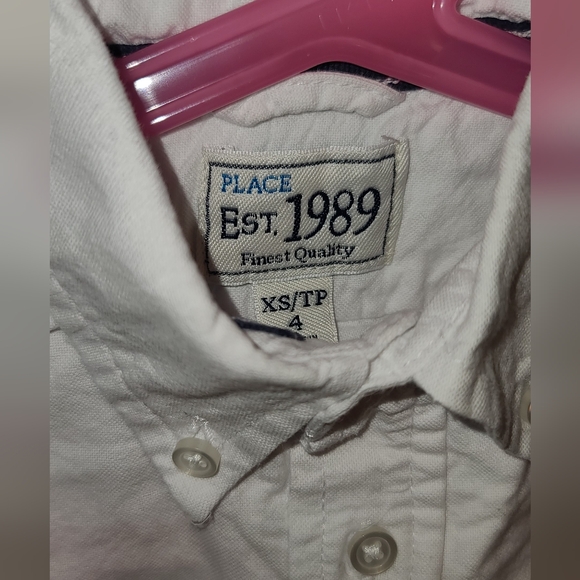 Children's place white button down shirt size US 4 or US 5/6 - Picture 5 of 9